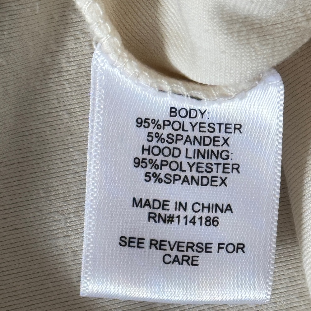 Juicy Couture Velour Long Sleeve Jumpsuit One Piece Suit hood Cream Pebble large - Picture 6 of 8